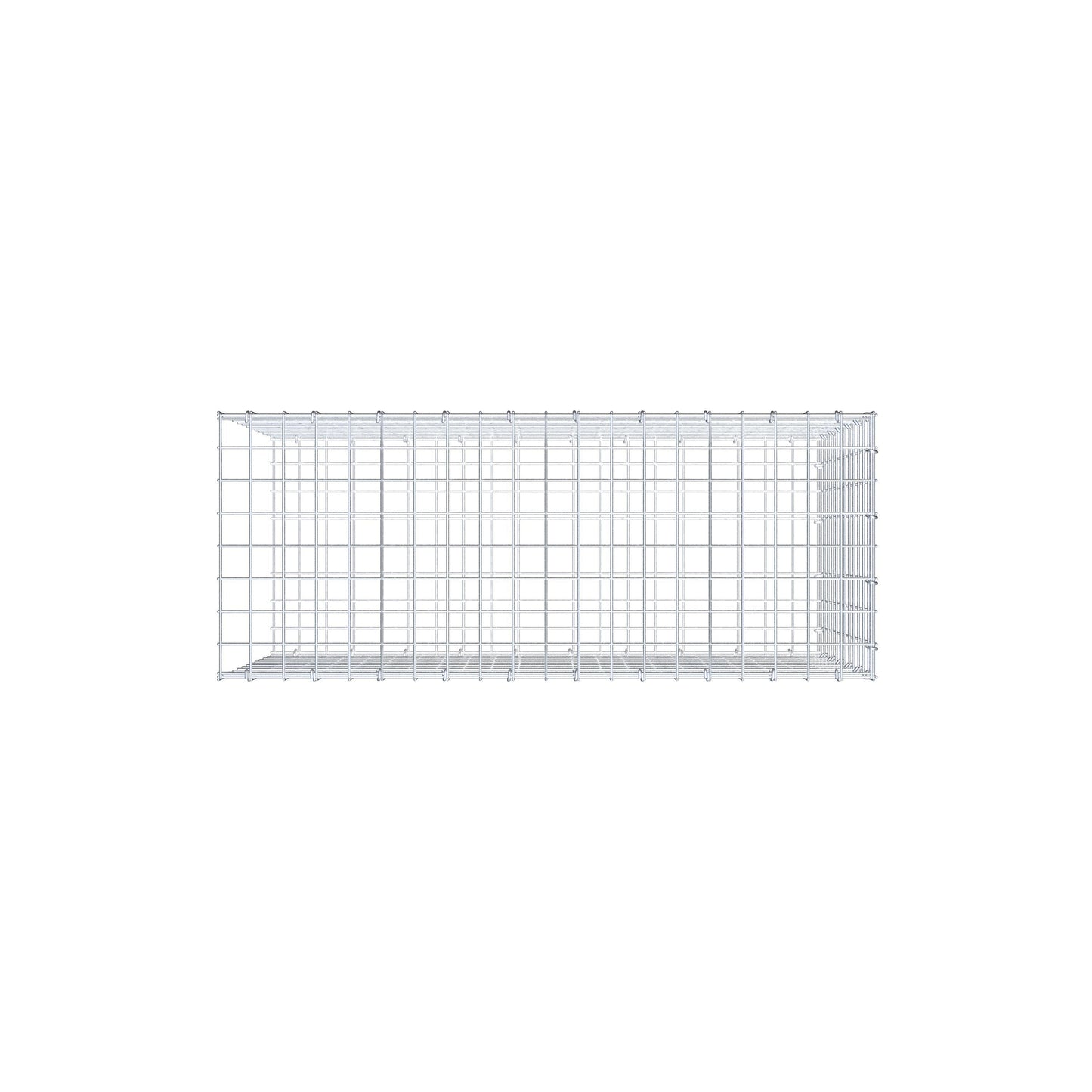 Type 2 oplegkorf 100 cm x 60 cm x 40 cm (L x H x D), maaswijdte 5 cm x 5 cm, C-ring