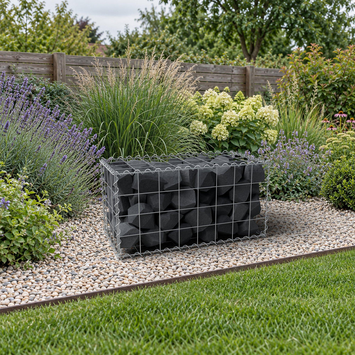 Gabion 80 cm x 40 cm x 40 cm (L x H x P), mailles 10 cm x 10 cm, spirale
