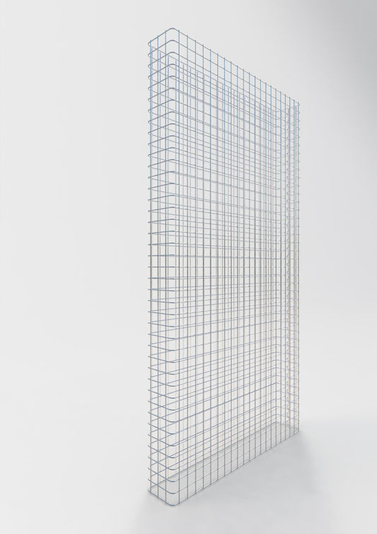 Comprimento da cerca de gabião 107 cm, altura 180 cm, profundidade 17 cm, tamanho da malha 5 x 5 cm