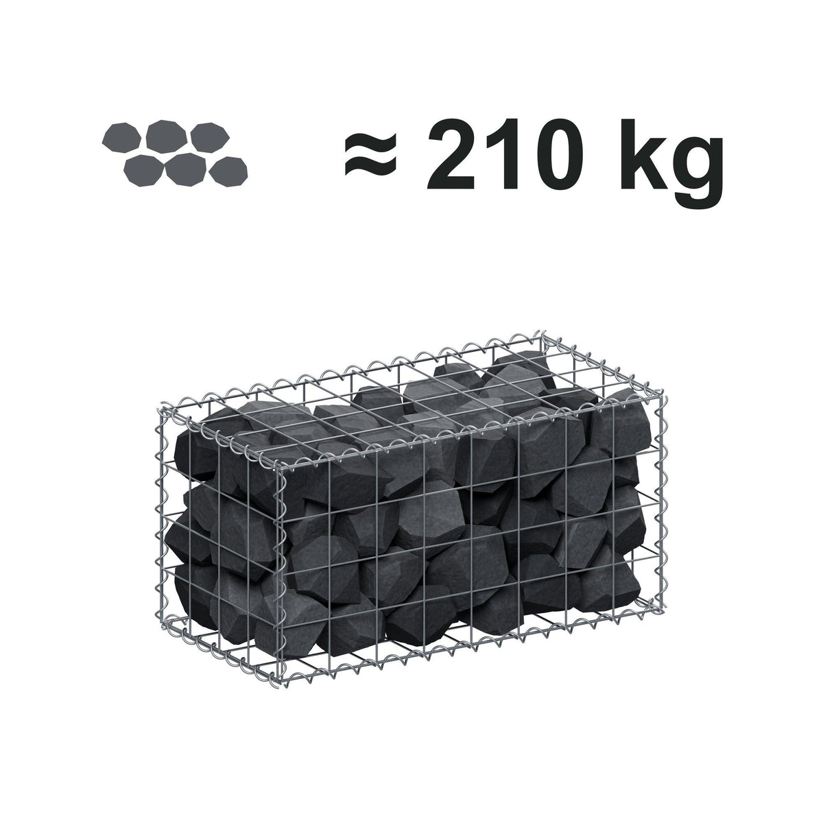Gabion 80 cm x 40 cm x 40 cm (L x H x P), mailles 10 cm x 10 cm, spirale