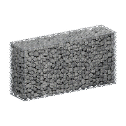 Gabbione 200 cm x 100 cm x 50 cm (L x H x P), maglia 5 cm x 5 cm, spirale