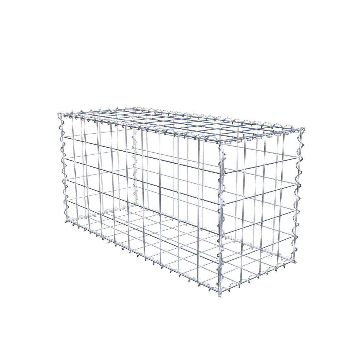Schanskorf 100 cm x 50 cm x 40 cm (L x H x D), maaswijdte 10 cm x 10 cm, spiraalvormig