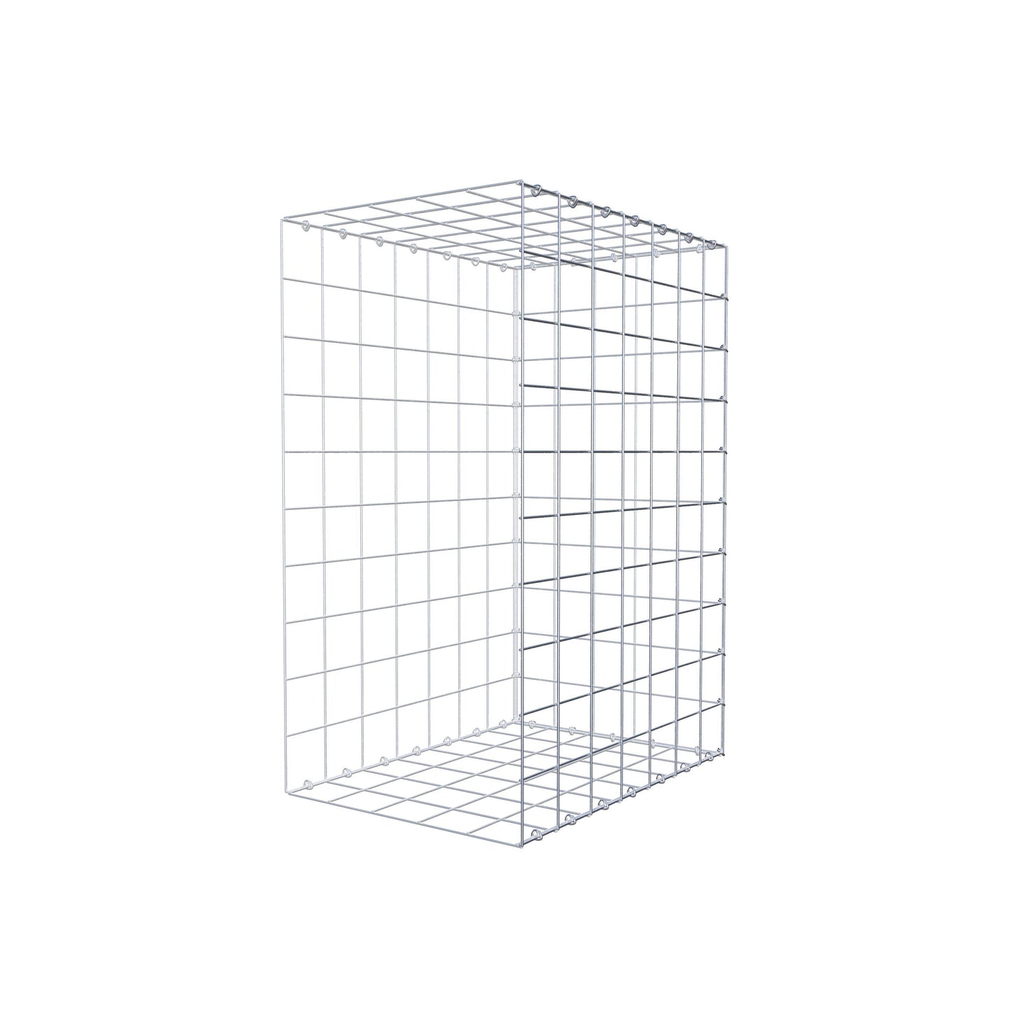 Monteret gabion type 2 100 cm x 70 cm x 50 cm (L x H x D), maskestørrelse 10 cm x 10 cm, C-ring