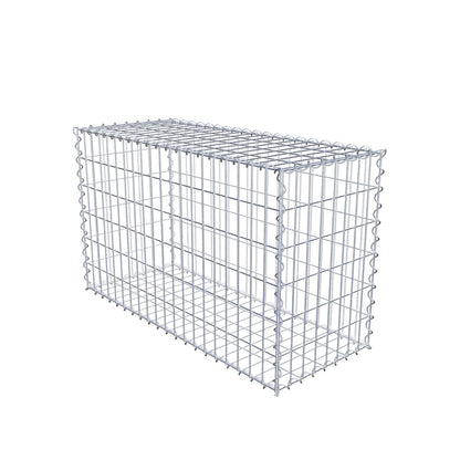 Gabion 100 cm x 60 cm x 40 cm (L x H x D), maskestørrelse 5 cm x 10 cm, spiral