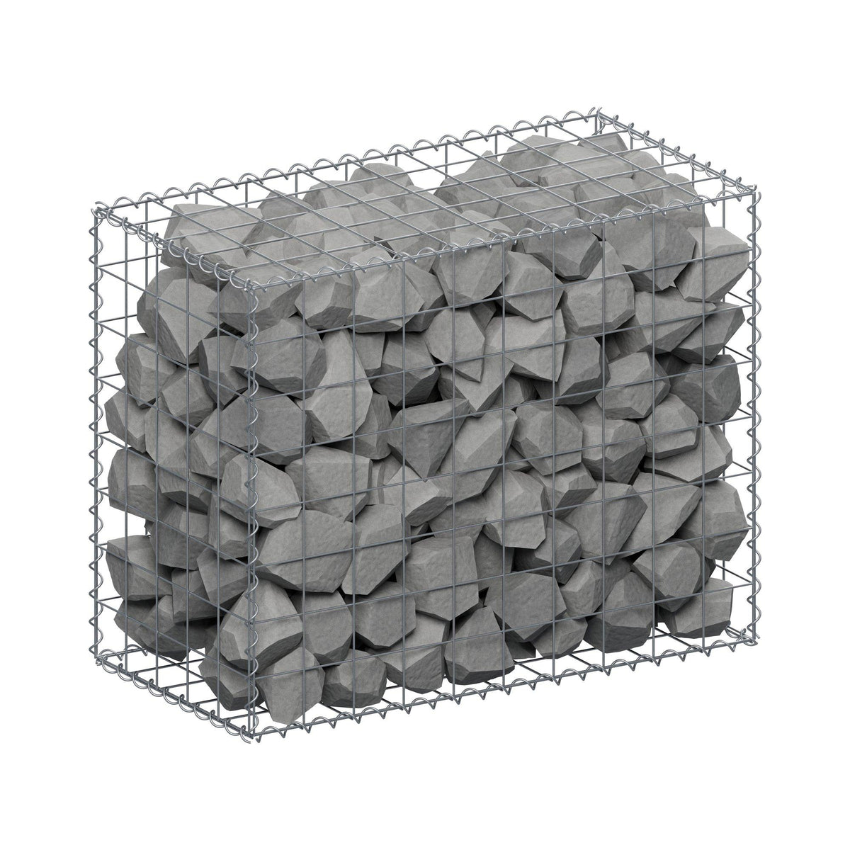 Gabião 100 cm x 80 cm x 50 cm (C x A x P), malhagem 10 cm x 10 cm, espiral