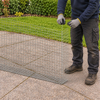 Gabion 200 cm x 100 cm x 20 cm (L x H x P), mailles 5 cm x 5 cm, spirale