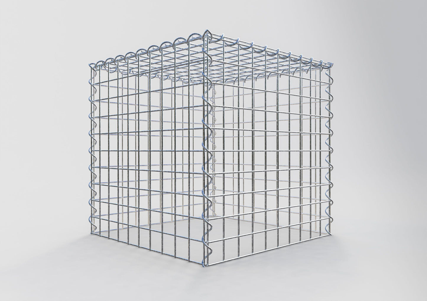 Gabion rapporté type 3 50 cm x 50 cm x 50 cm (L x H x P), mailles 5 cm x 5 cm, spirale