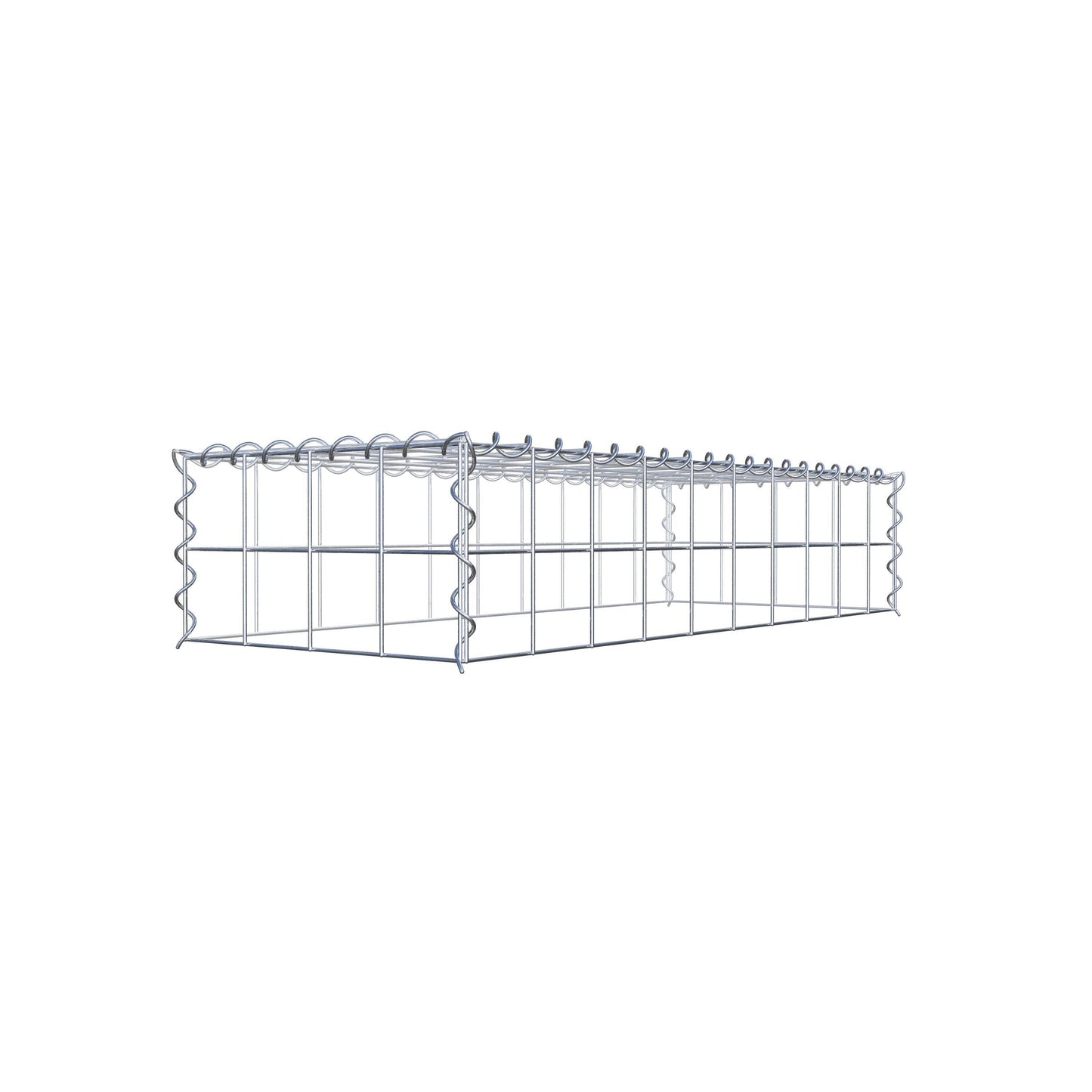 Opvokset gabion type 3 100 cm x 20 cm x 40 cm (L x H x D), maskestørrelse 10 cm x 10 cm, spiral