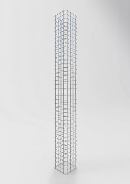 Rektangulär varmförzinkad gabionpelare, 22 cm x 22 cm, 200 cm hög, MW 5 cm x 5 cm