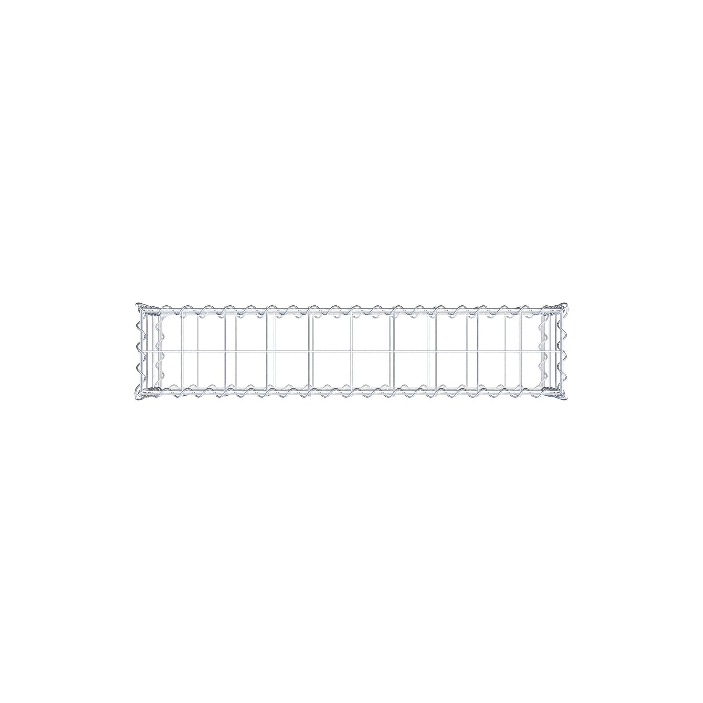 Schanskorf 100 cm x 30 cm x 20 cm (L x H x D), maaswijdte 10 cm x 10 cm, spiraalvormig