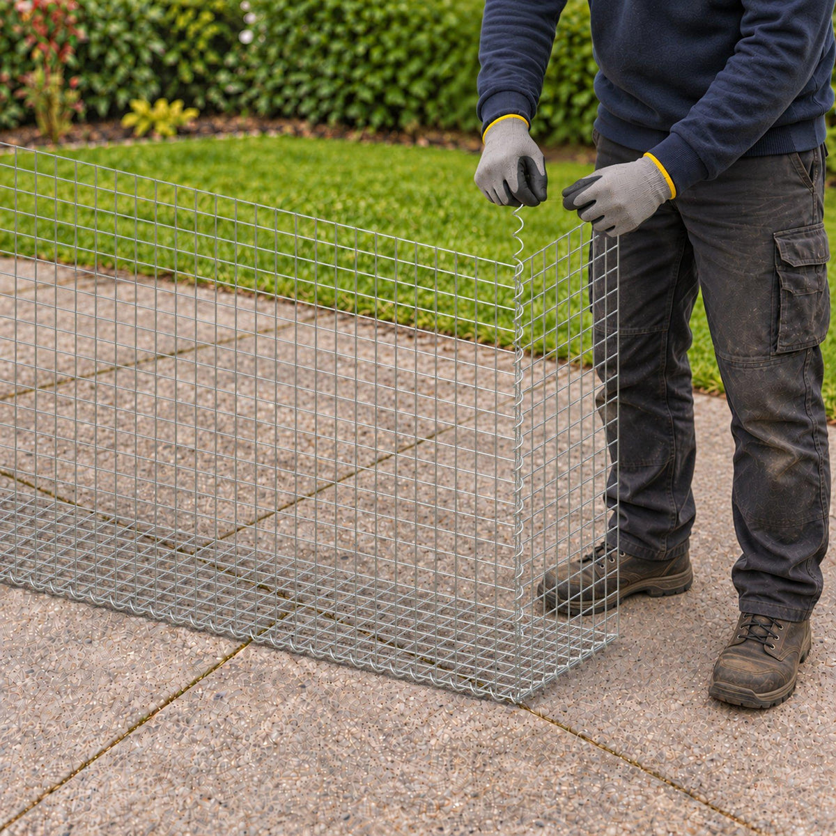 Gabione 200 cm x 100 cm x 40 cm (L x H x T), Maschenweite 5 cm x 5 cm, Spirale