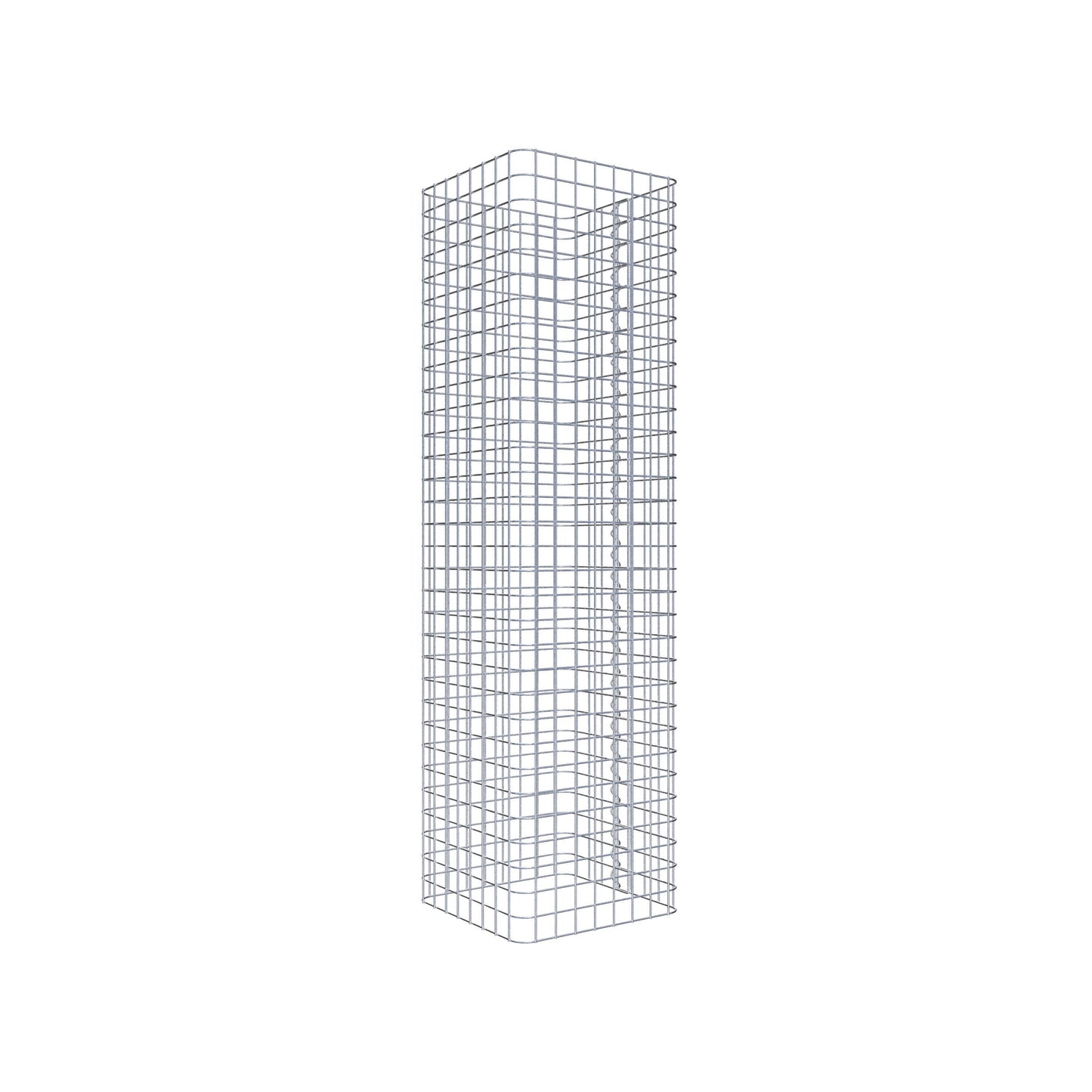 Schanskorfzuil, hoekig 42 cm x 42 cm, 160 cm hoog, MW 5 cm x 5 cm