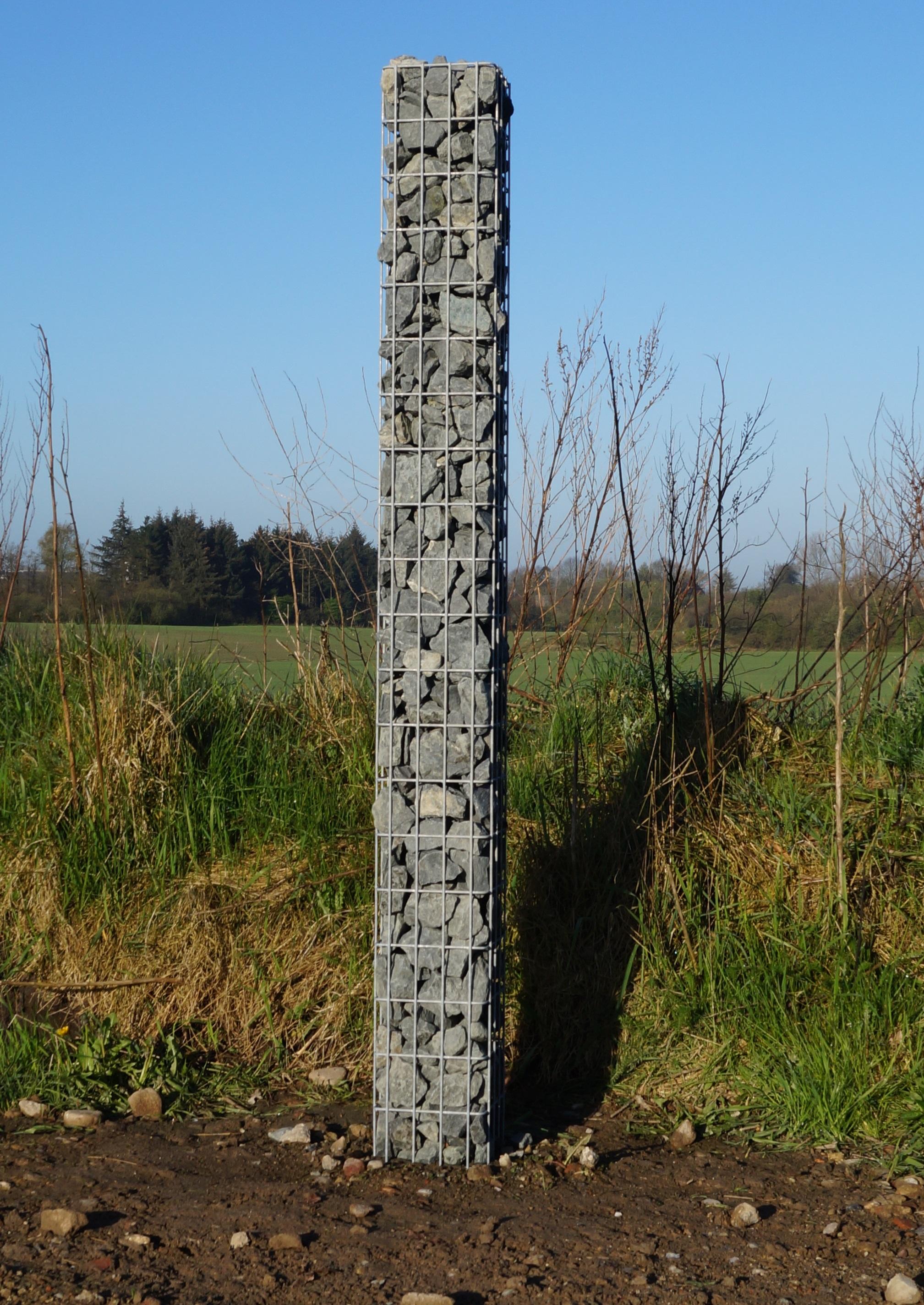 Colonne de gabion carrée galvanisée à chaud, 22 cm x 22 cm, hauteur 200 cm, MW 5 cm x 10 cm