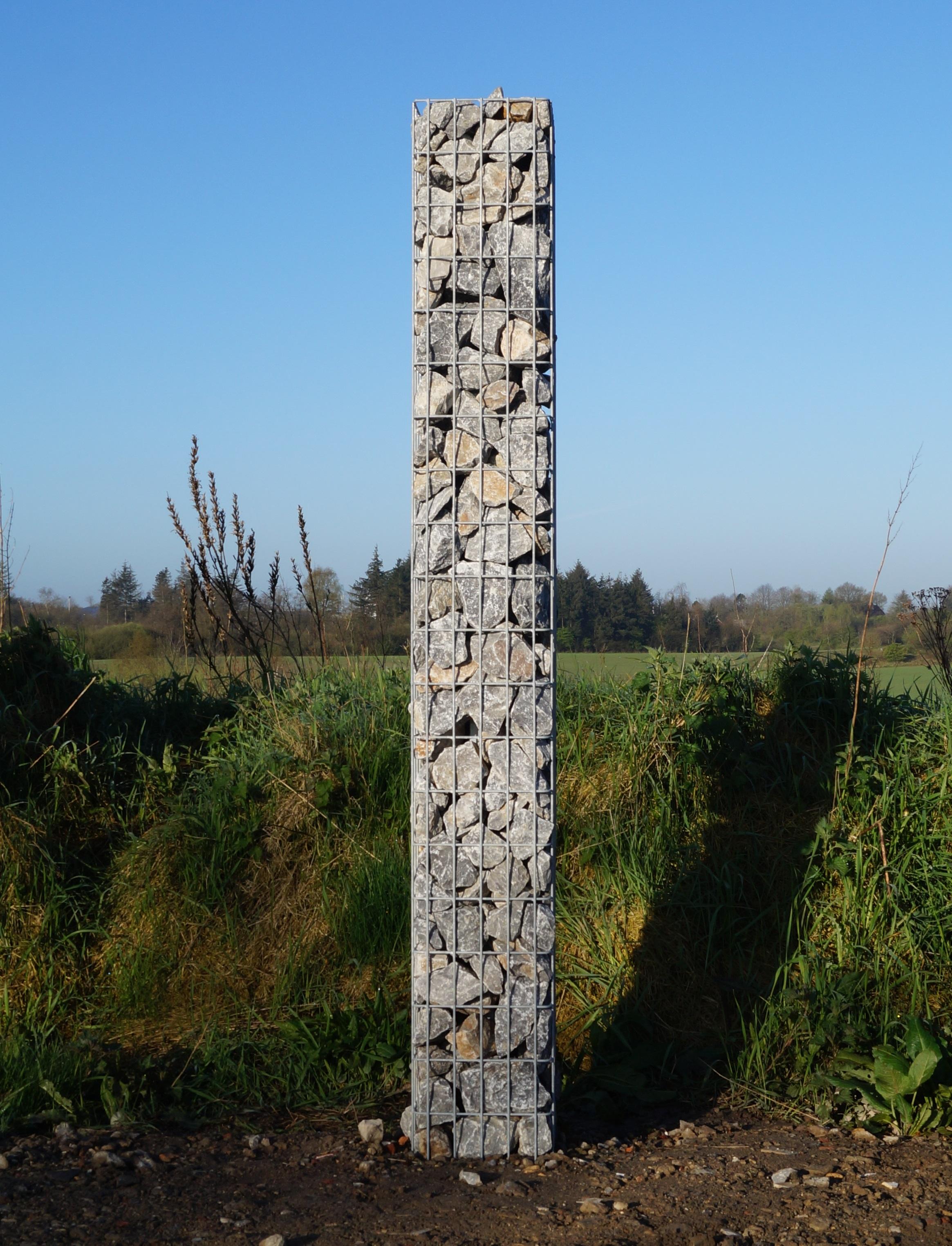 Colonne de gabion carrée galvanisée à chaud, 27 cm x 27 cm, 200 cm de hauteur, MW 5 cm x 10 cm