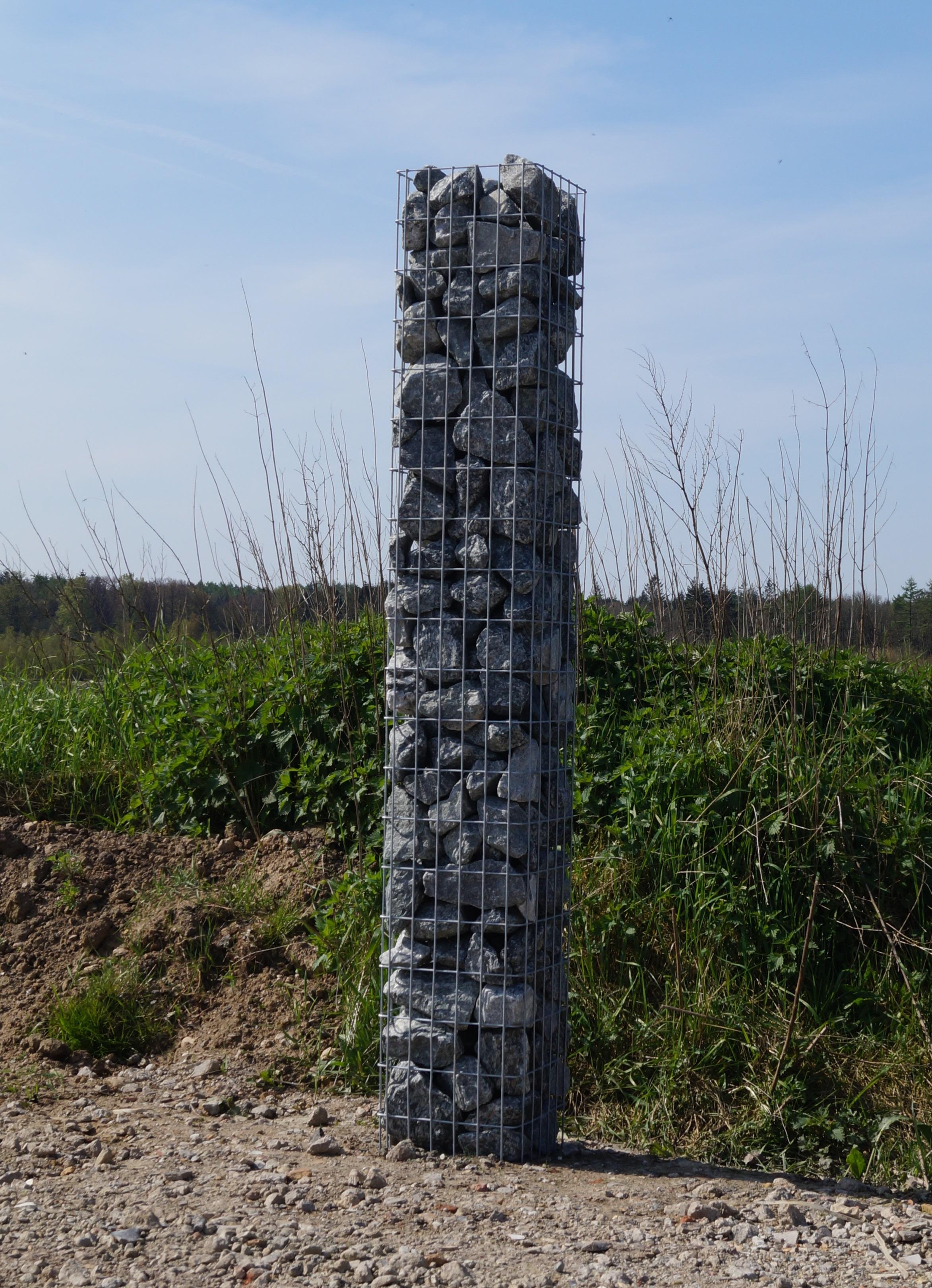 Colonne de gabion carrée galvanisée à chaud, 32 cm x 32 cm, 200 cm de hauteur, MW 5 x 10 cm