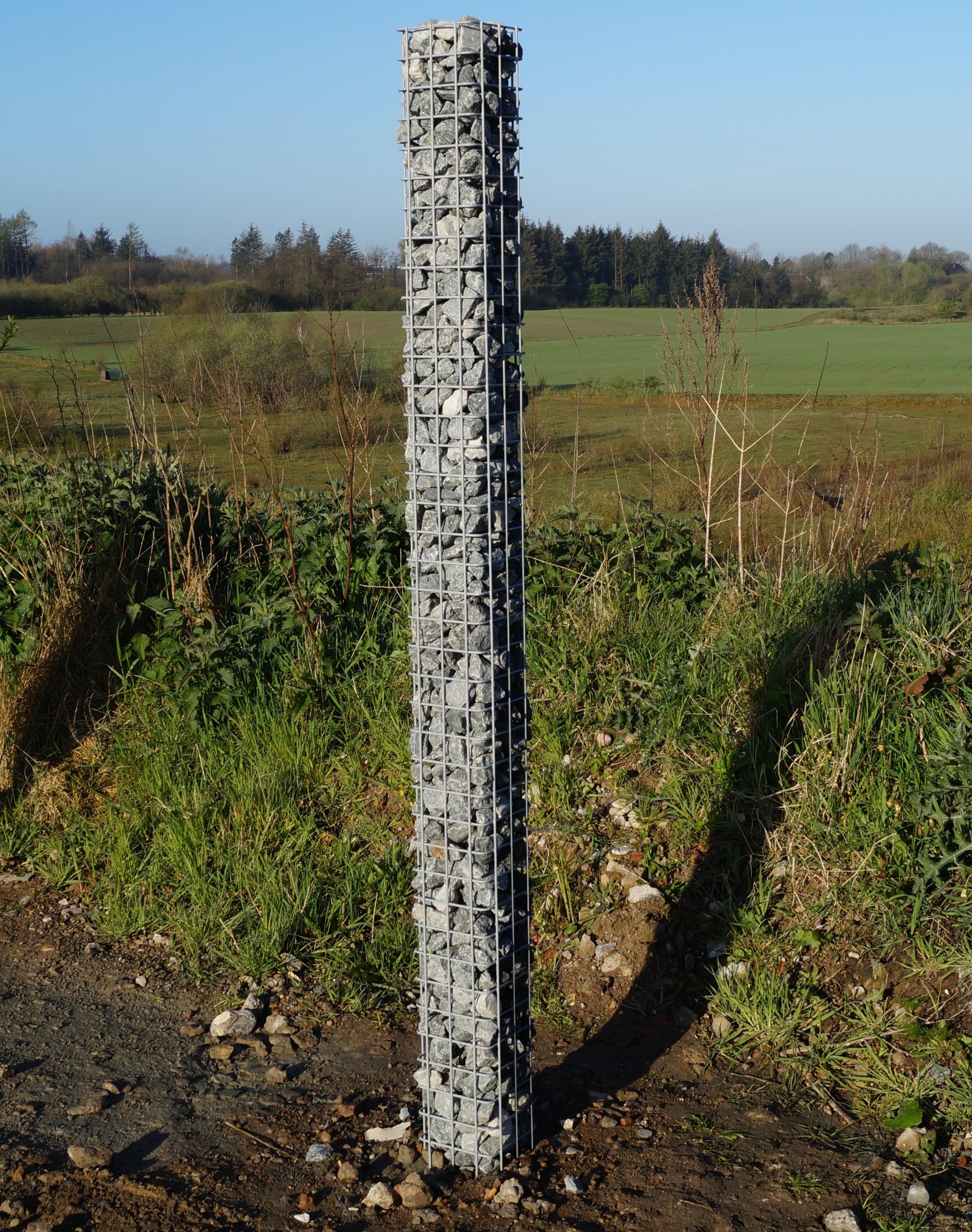 Colonne de gabion carrée galvanisée à chaud, 17 cm x 17 cm, hauteur 200 cm, MW 5 cm x 5 cm