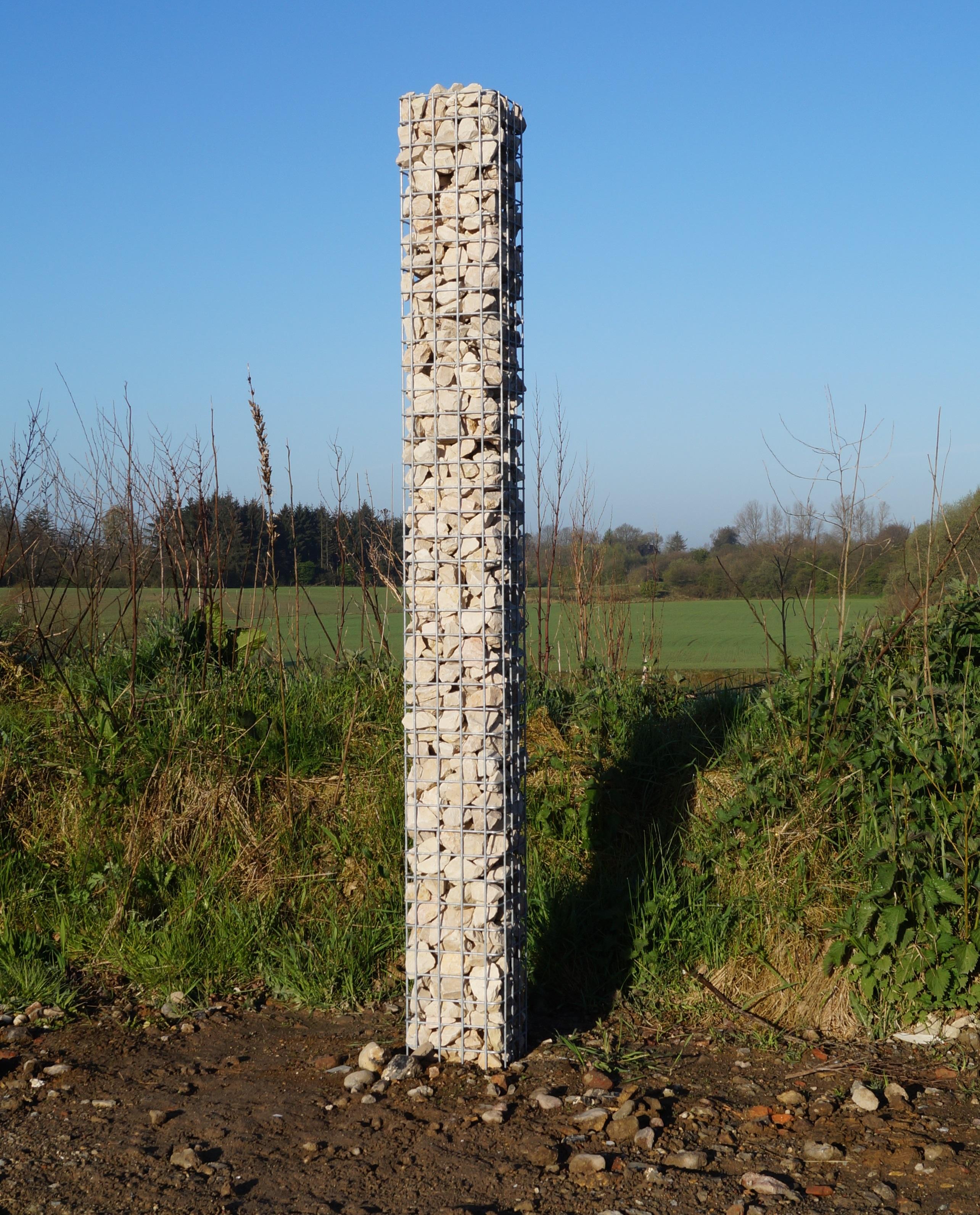 Colonne de gabion carrée galvanisée à chaud, 22 cm x 22 cm, 200 cm de hauteur, MW 5 cm x 5 cm