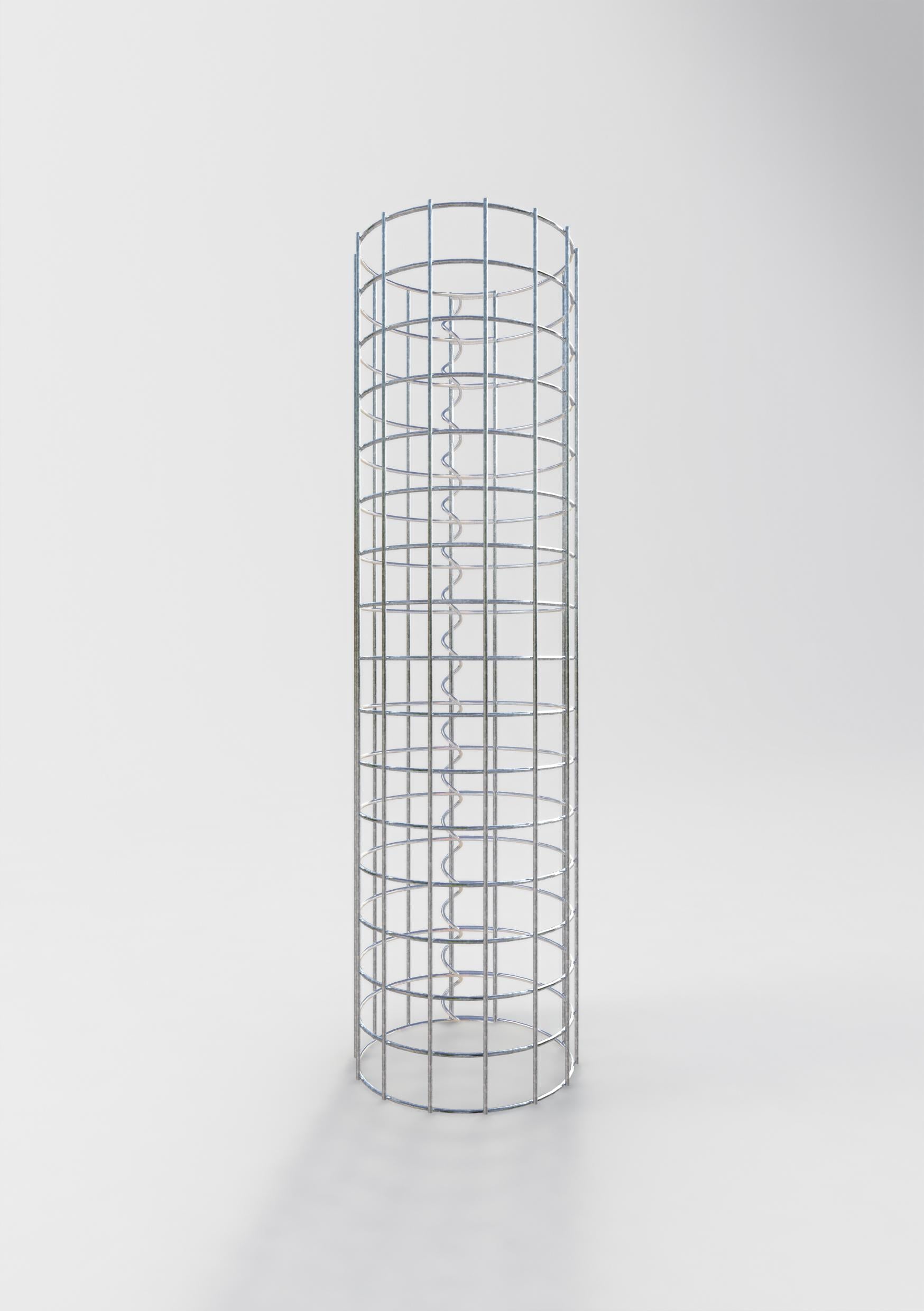 Gabion column around 22 cm diameter, 80 cm height, mesh size 5 cm x 5 cm