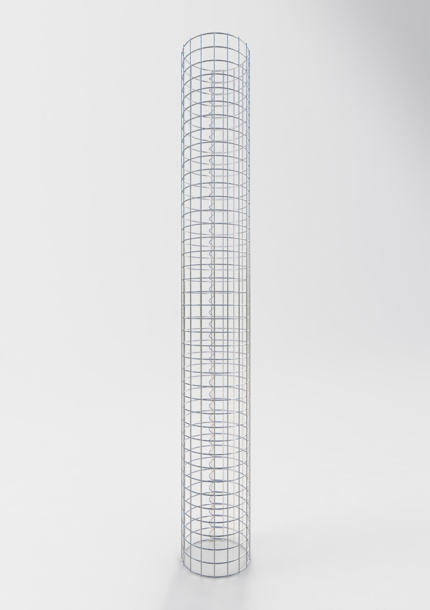 Colonna di gabbioni rotonda 27 cm di diametro, 200 cm di altezza, maglia 5 cm x 5 cm