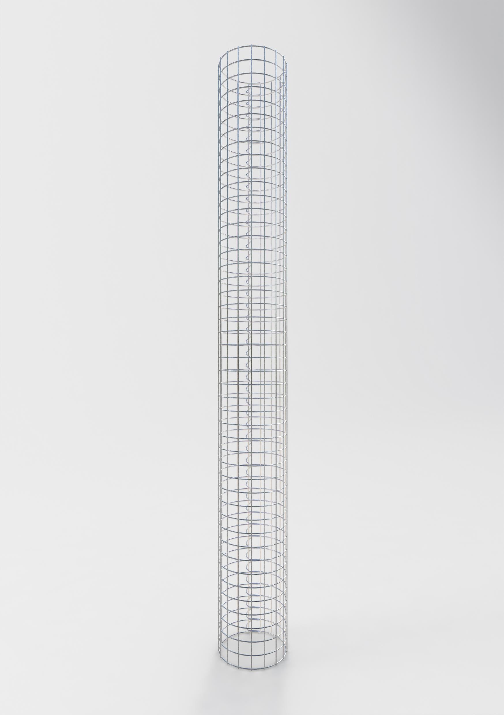 Gabion column around 27 cm diameter, 230 cm height, mesh size 5 cm x 5 cm