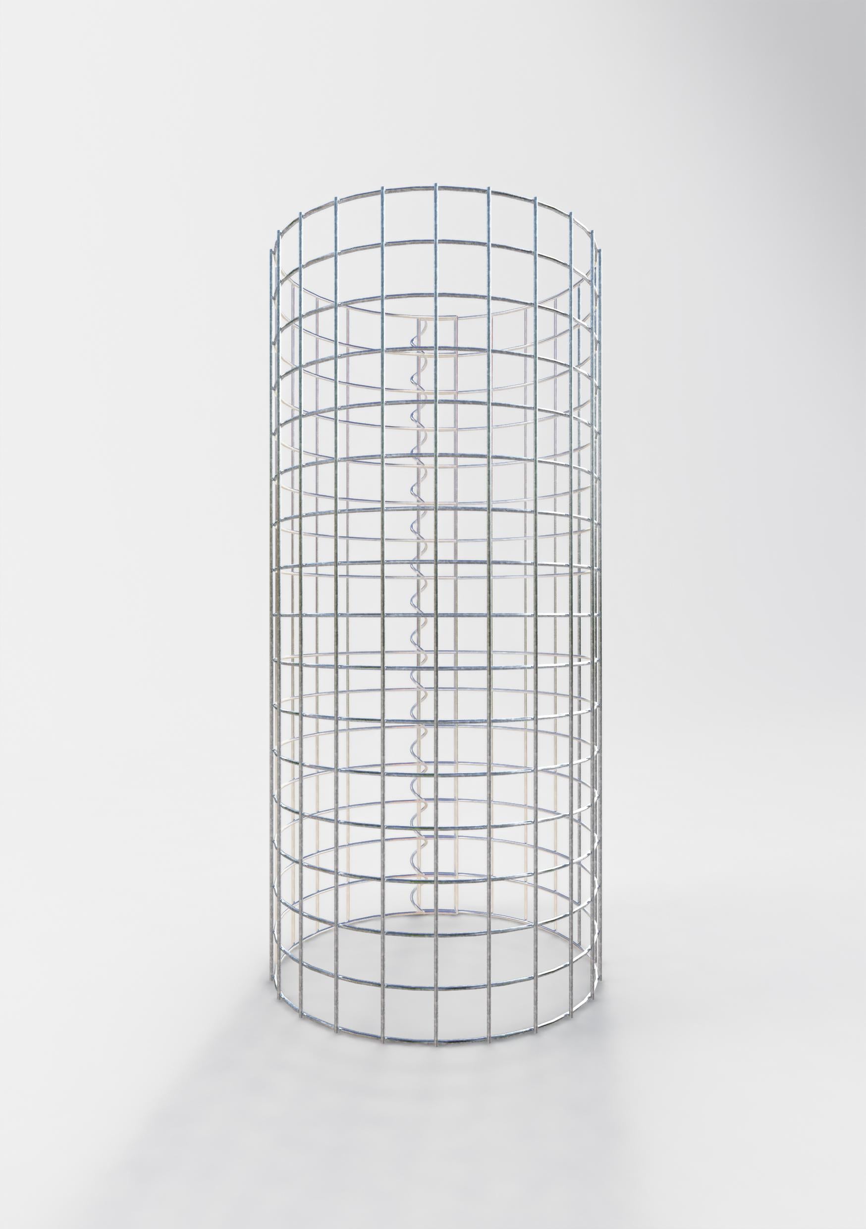 Gabion column around 37 cm diameter, 80 cm height, mesh size 5 cm x 5 cm