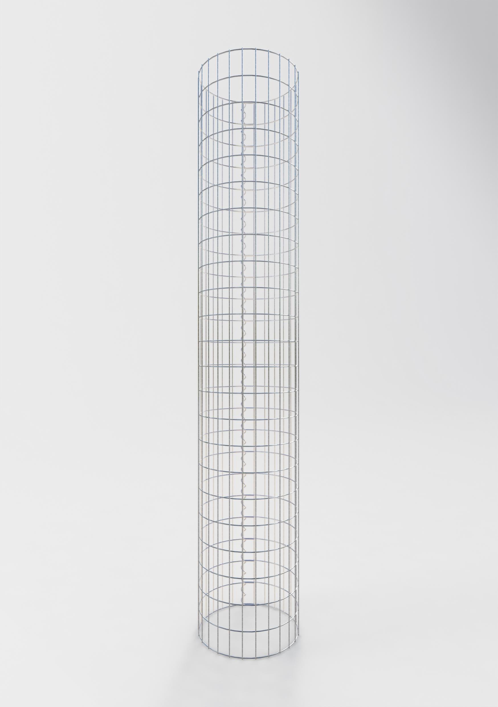 Colonna gabbionata rotonda 42 cm di diametro, 230 cm di altezza, maglia 5 cm x 10 cm