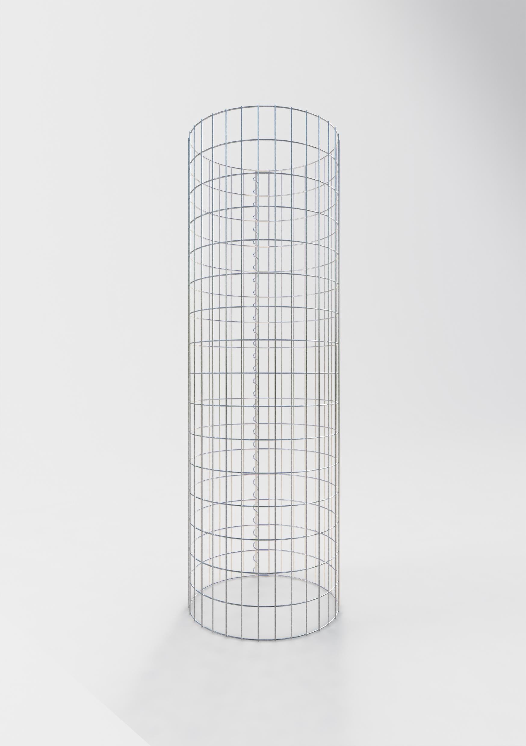 Gabion column around 52 cm diameter, 160 cm height, mesh size 5 cm x 10 cm