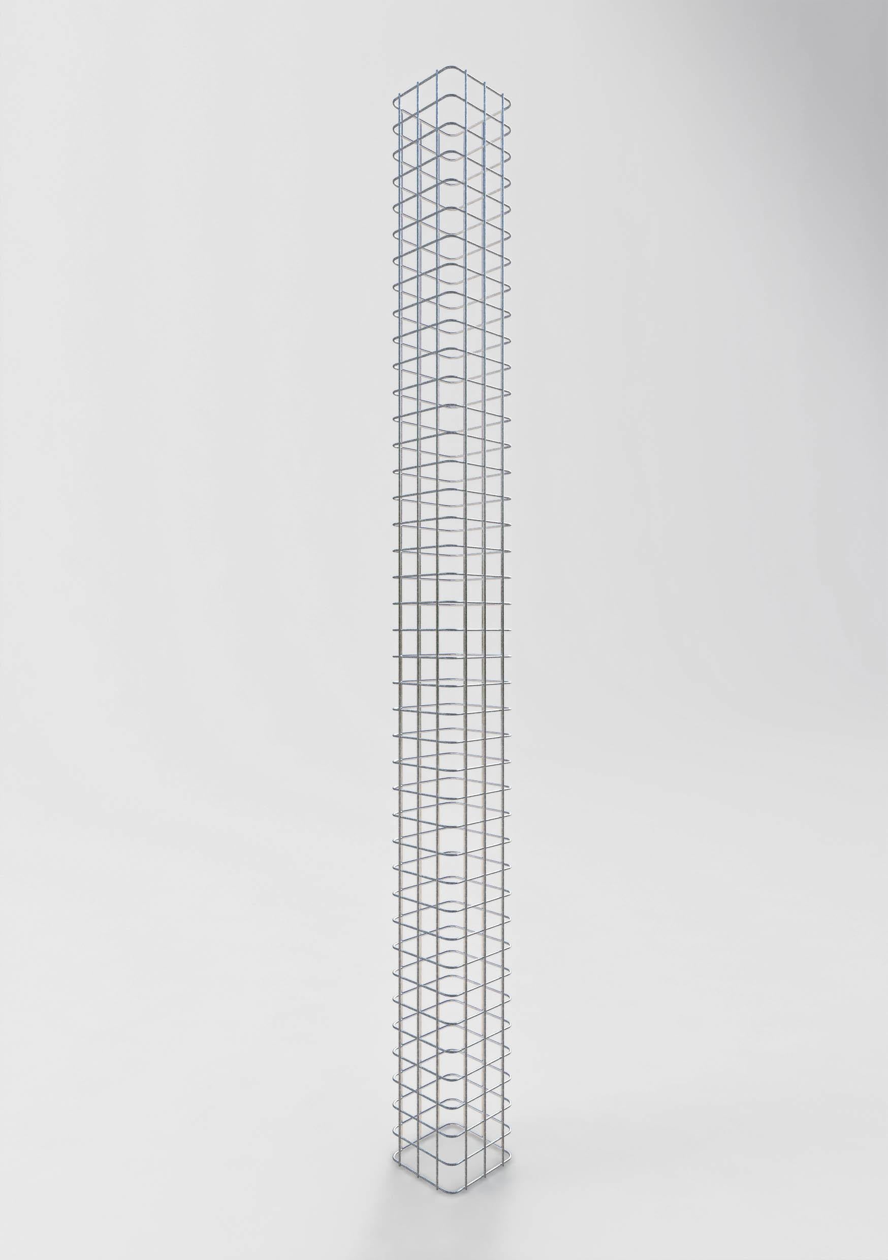 Colonne de gabion carrée galvanisée à chaud, 17 cm x 17 cm, hauteur 200 cm, MW 5 cm x 5 cm