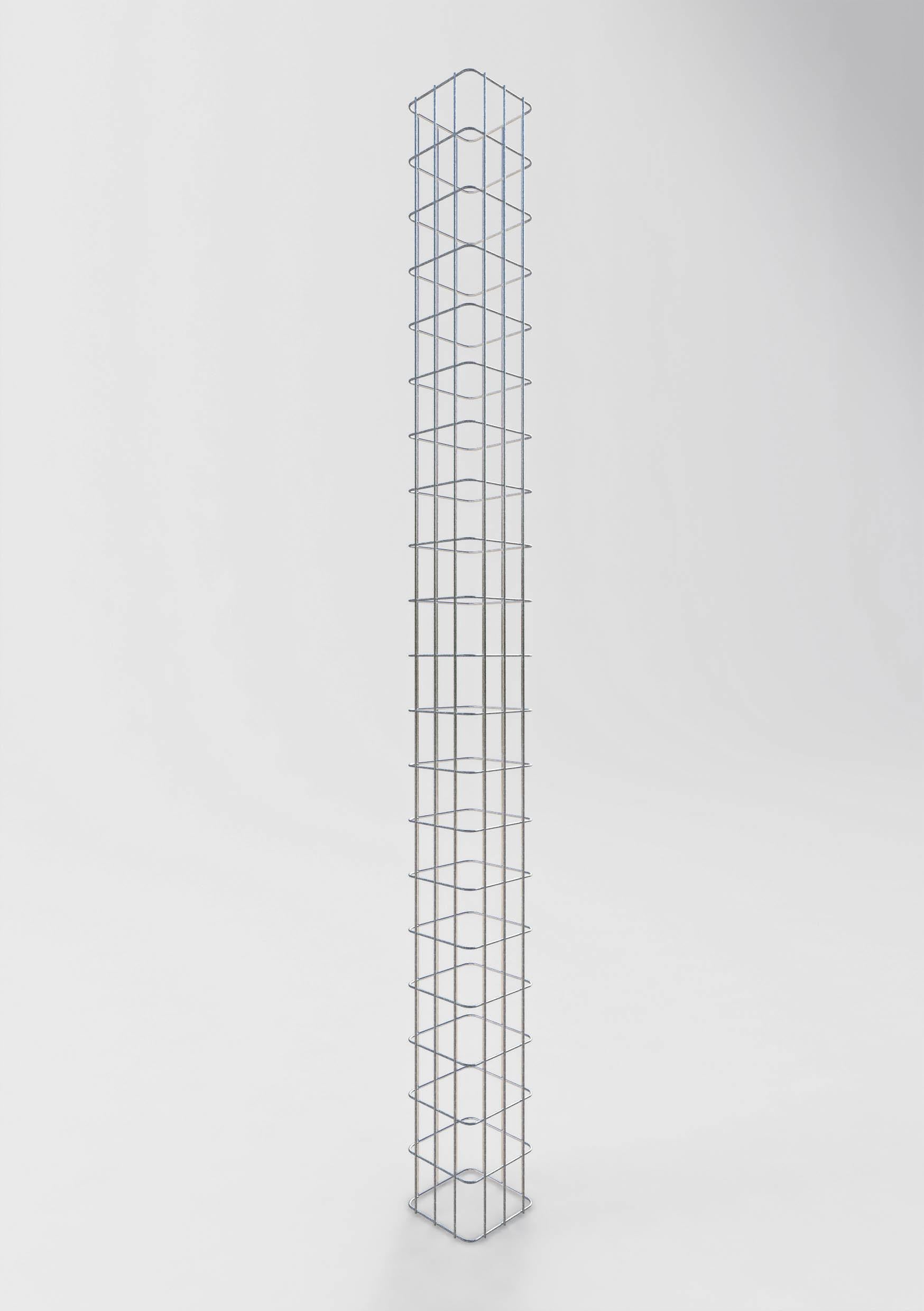 Columna rectangular de gaviones galvanizados en caliente, 17 cm x 17 cm, 200 cm de altura, MW 5 cm x 10 cm