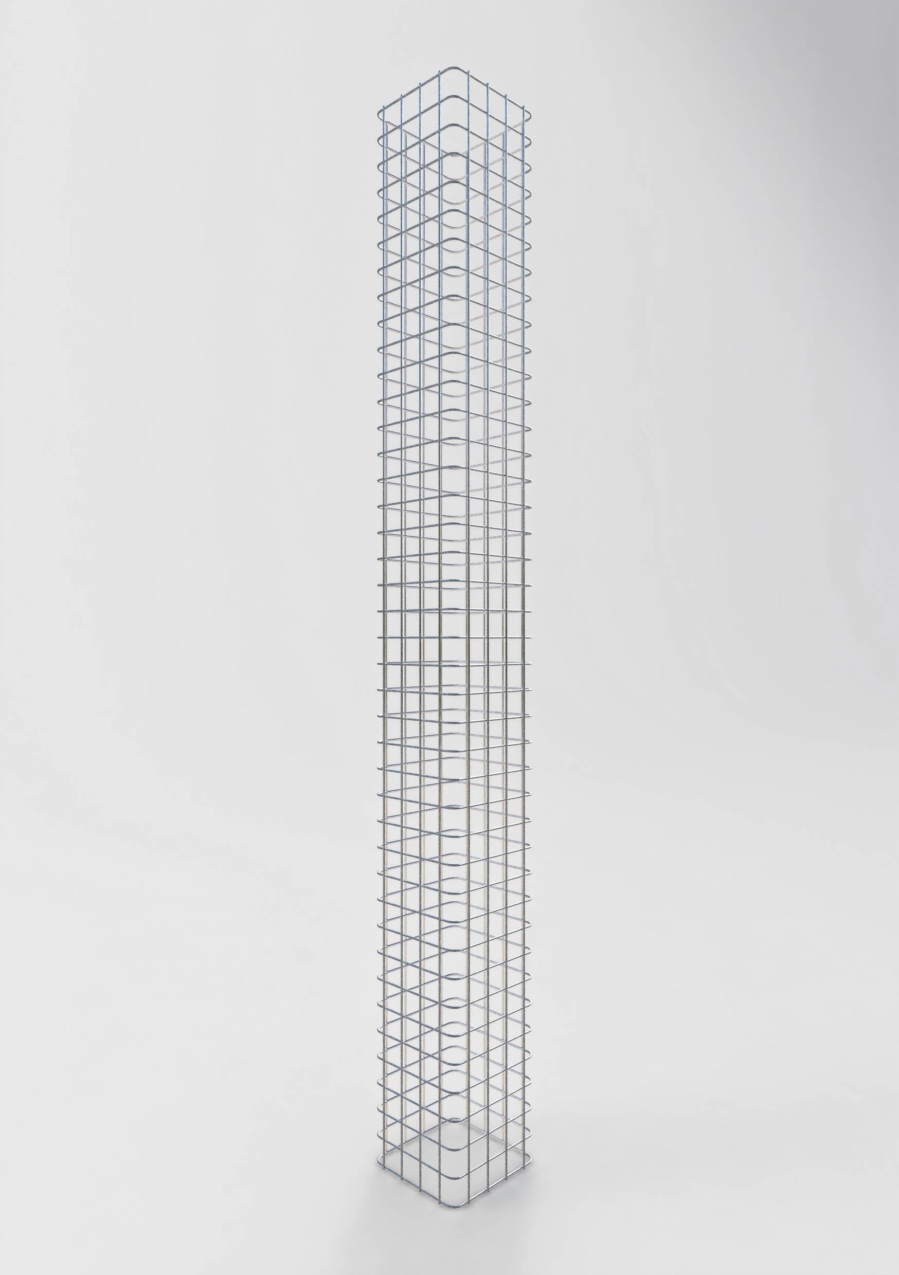 Colonne de gabion carrée galvanisée à chaud, 22 cm x 22 cm, 200 cm de hauteur, MW 5 cm x 5 cm