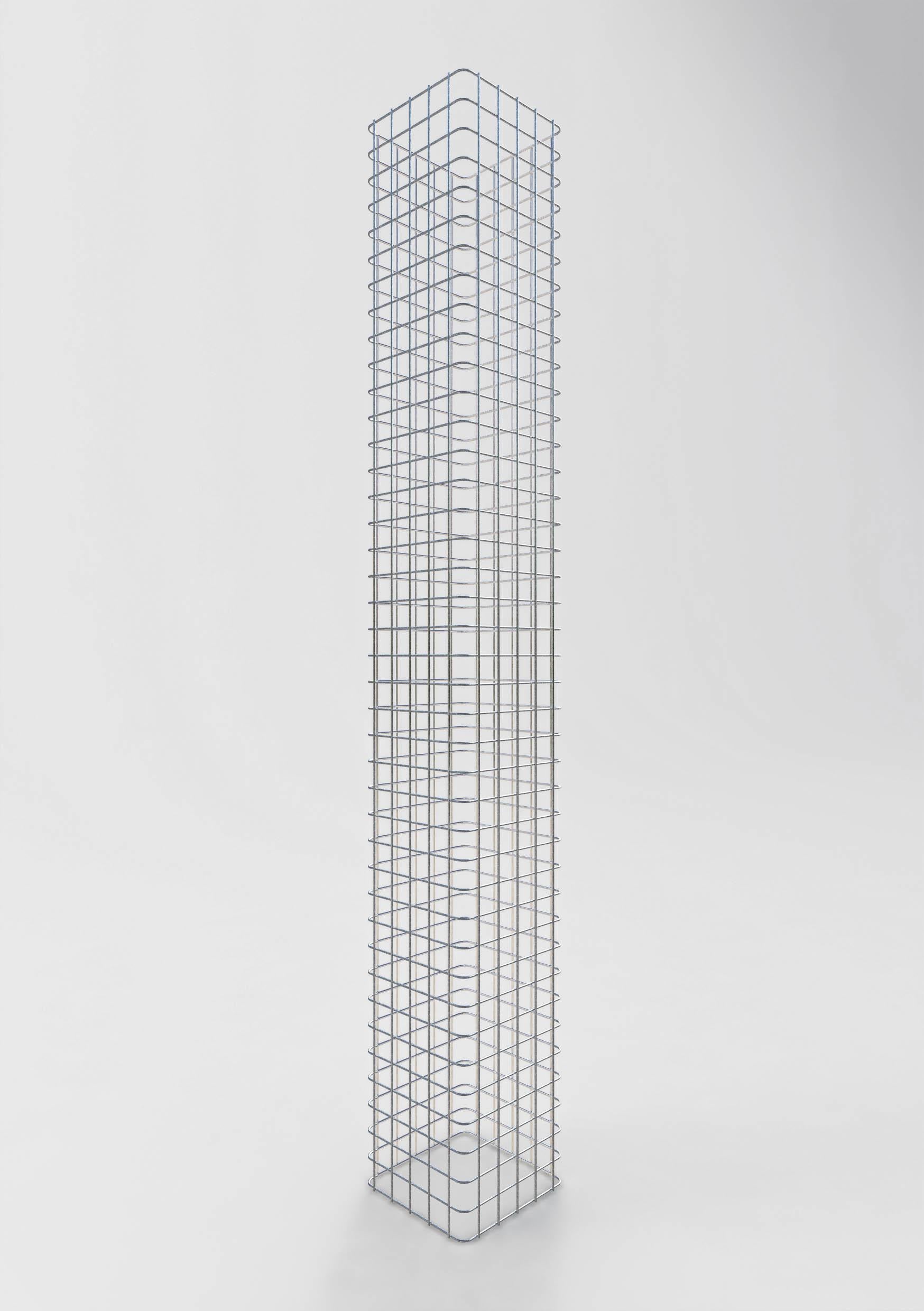 Colonne de gabion carrée galvanisée à chaud, 27 cm x 27 cm, 200 cm de hauteur, MW 5 cm x 5 cm