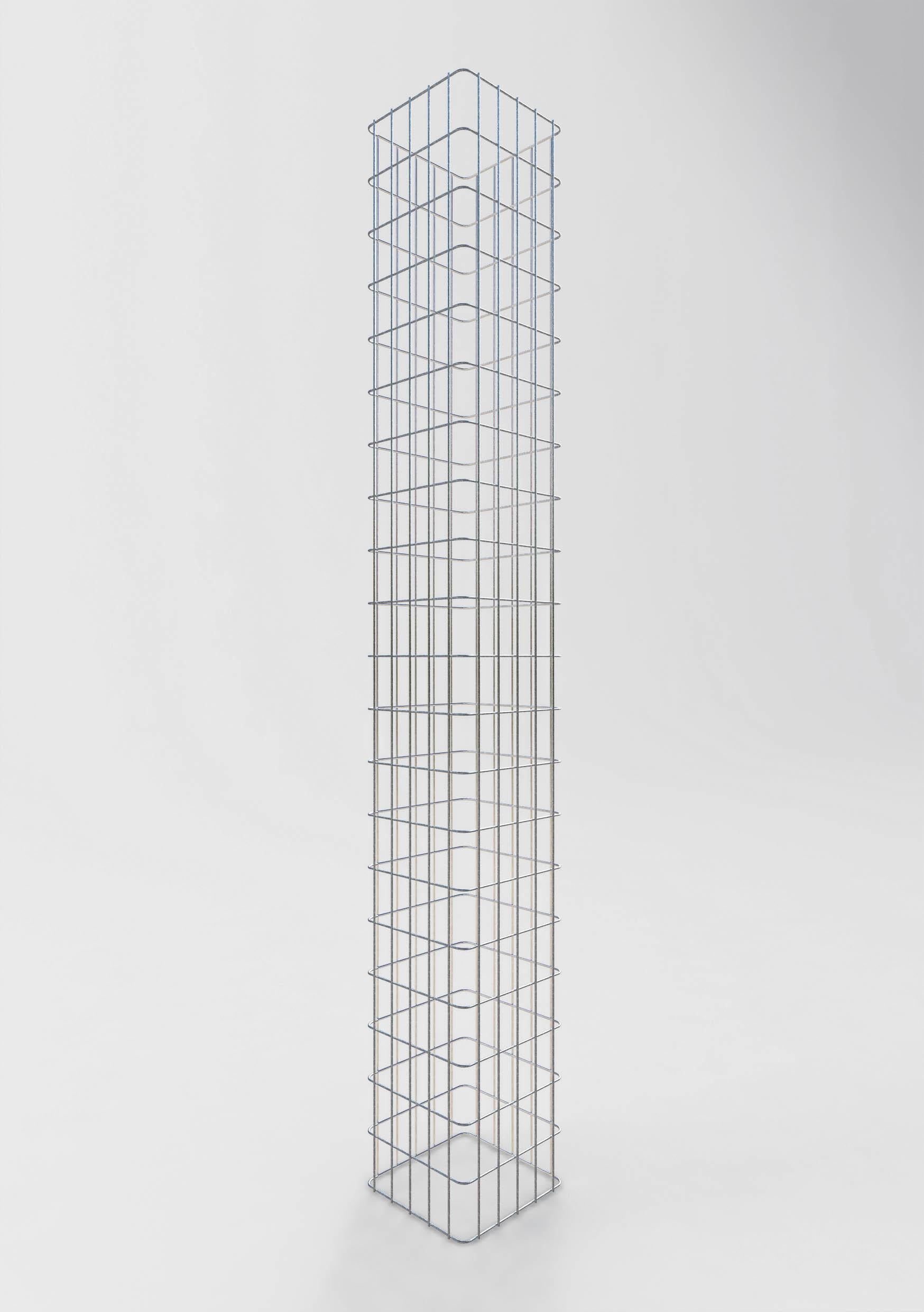 Gabionensäule eckig feuerverzinkt, 27 cm x 27 cm, 200 cm Höhe, MW 5 cm x 10 cm