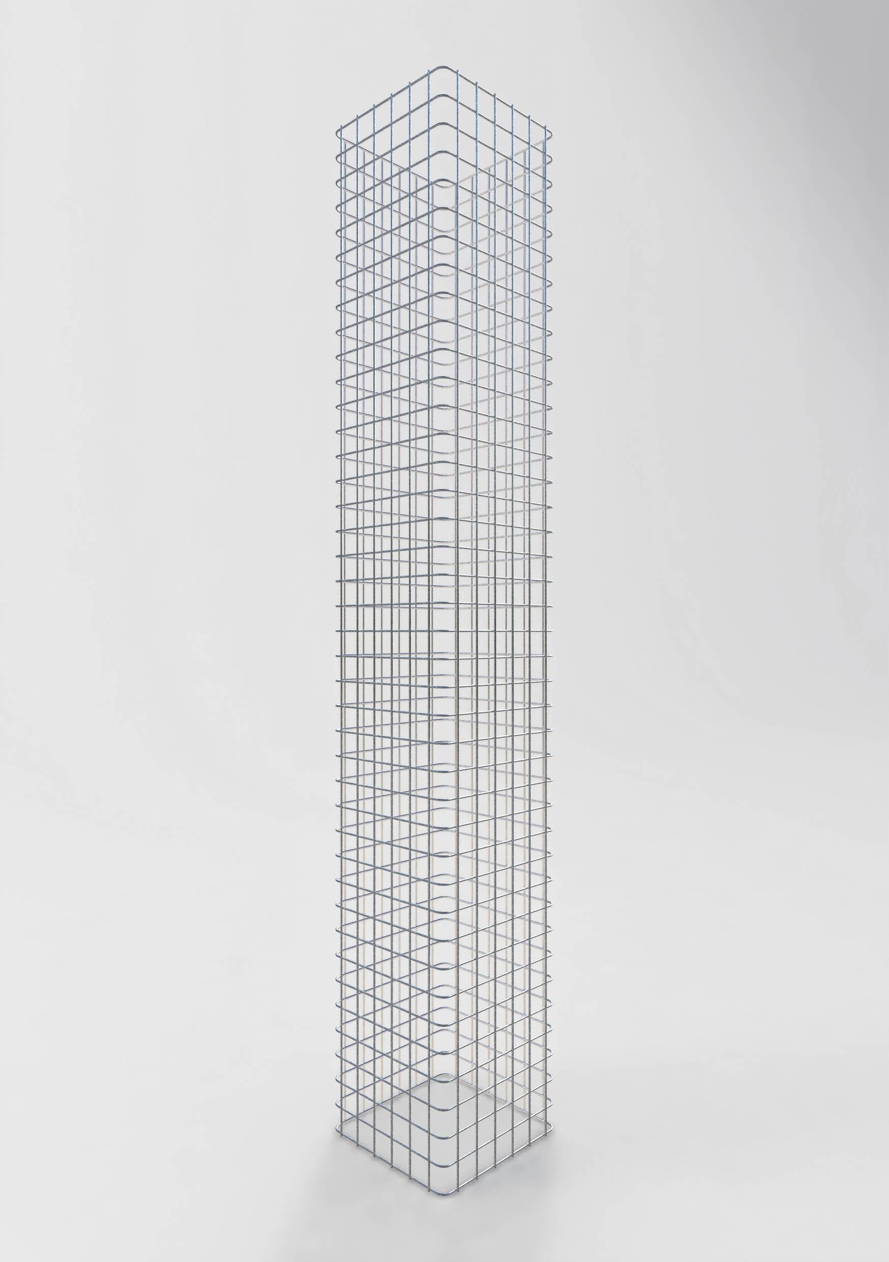 Colonne de gabion carrée galvanisée à chaud, 32 cm x 32 cm, 200 cm de hauteur, MW 5 cm x 5 cm