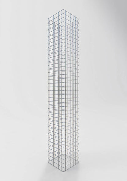 Coluna de gabião quadrada galvanizada a quente, 32 cm x 32 cm, 200 cm de altura, malha 5 cm x 5 cm