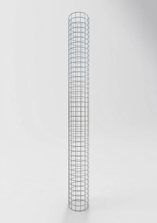 Colonna di gabbioni, rotonda, zincata a caldo, diametro 22 cm, altezza 200 cm, MW 5 cm x 5 cm