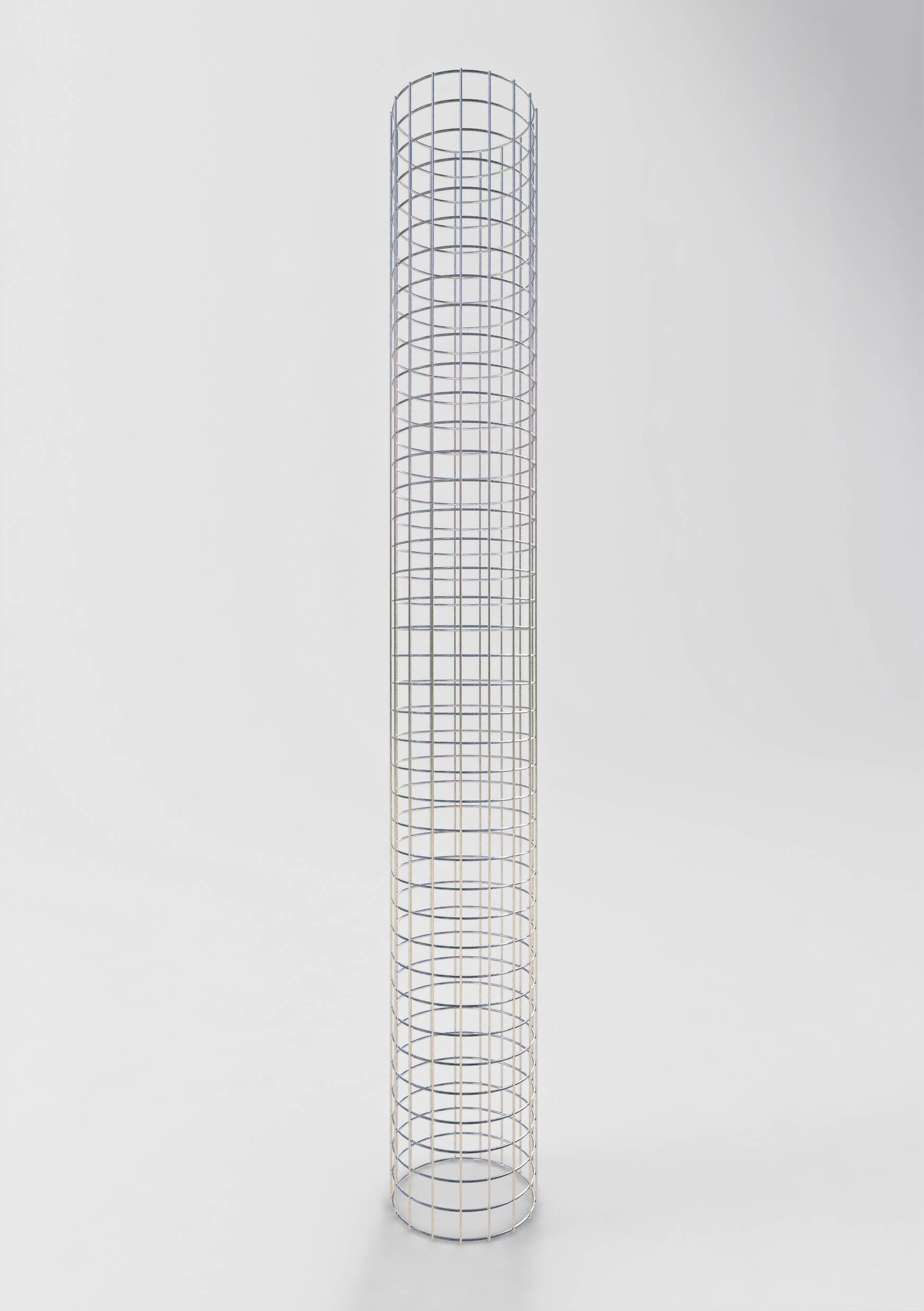 Colonne de gabion ronde galvanisée à chaud, 27 cm de diamètre, 200 cm de hauteur, MW 5 cm x 5 cm