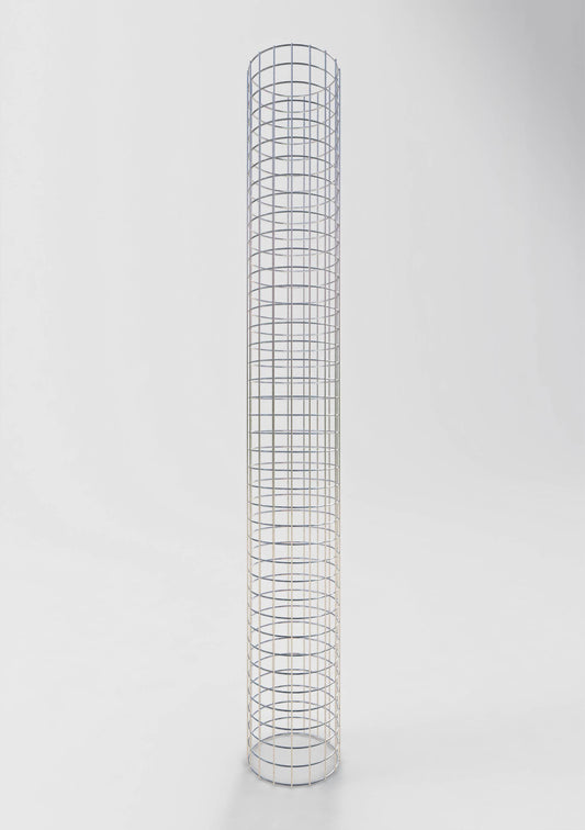Colonna di gabbioni, rotonda, zincata a caldo, diametro 27 cm, altezza 200 cm, MW 5 cm x 5 cm