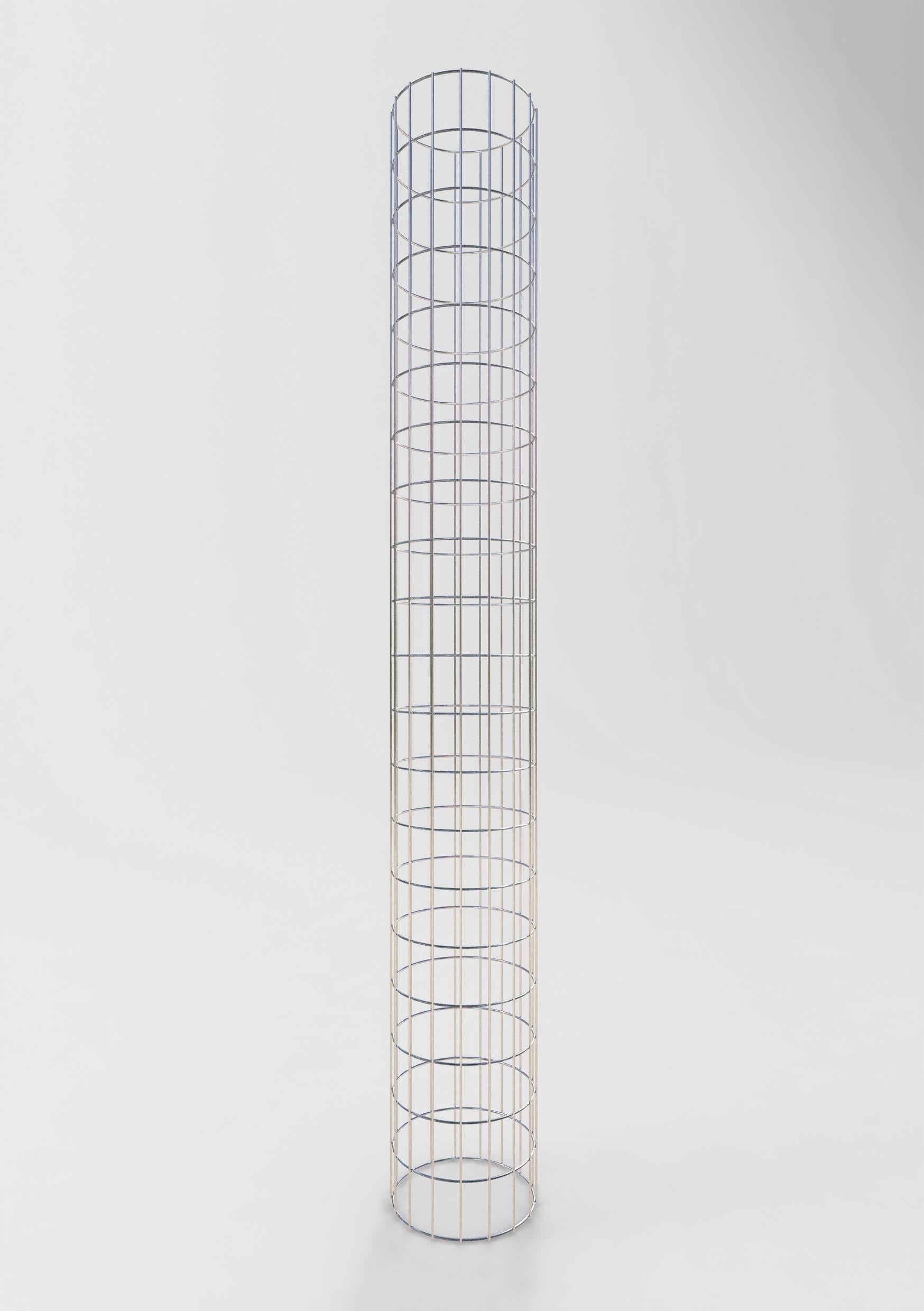 Colonne de gabion ronde galvanisée à chaud, 27 cm de diamètre, 200 cm de hauteur, MW 5 cm x 10 cm