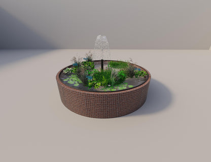 Gabion-hævedam rund, ydre diameter 352 cm, højde 80 cm, maskestørrelse 5 x 5 cm, vægtykkelse 15 cm